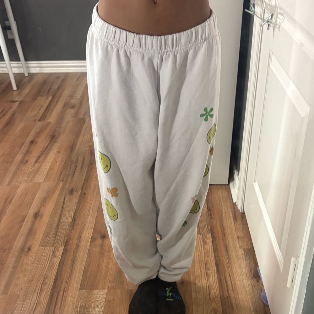 White Sweatpants with Cute Graphics